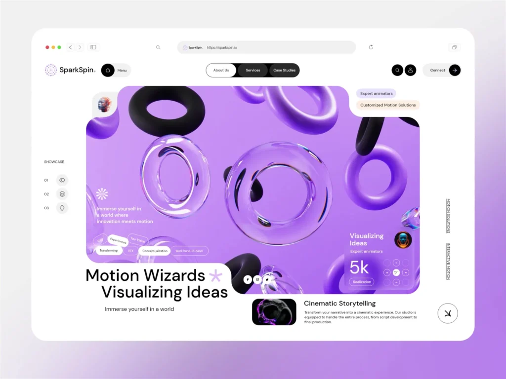 Example of animation in web design 2024