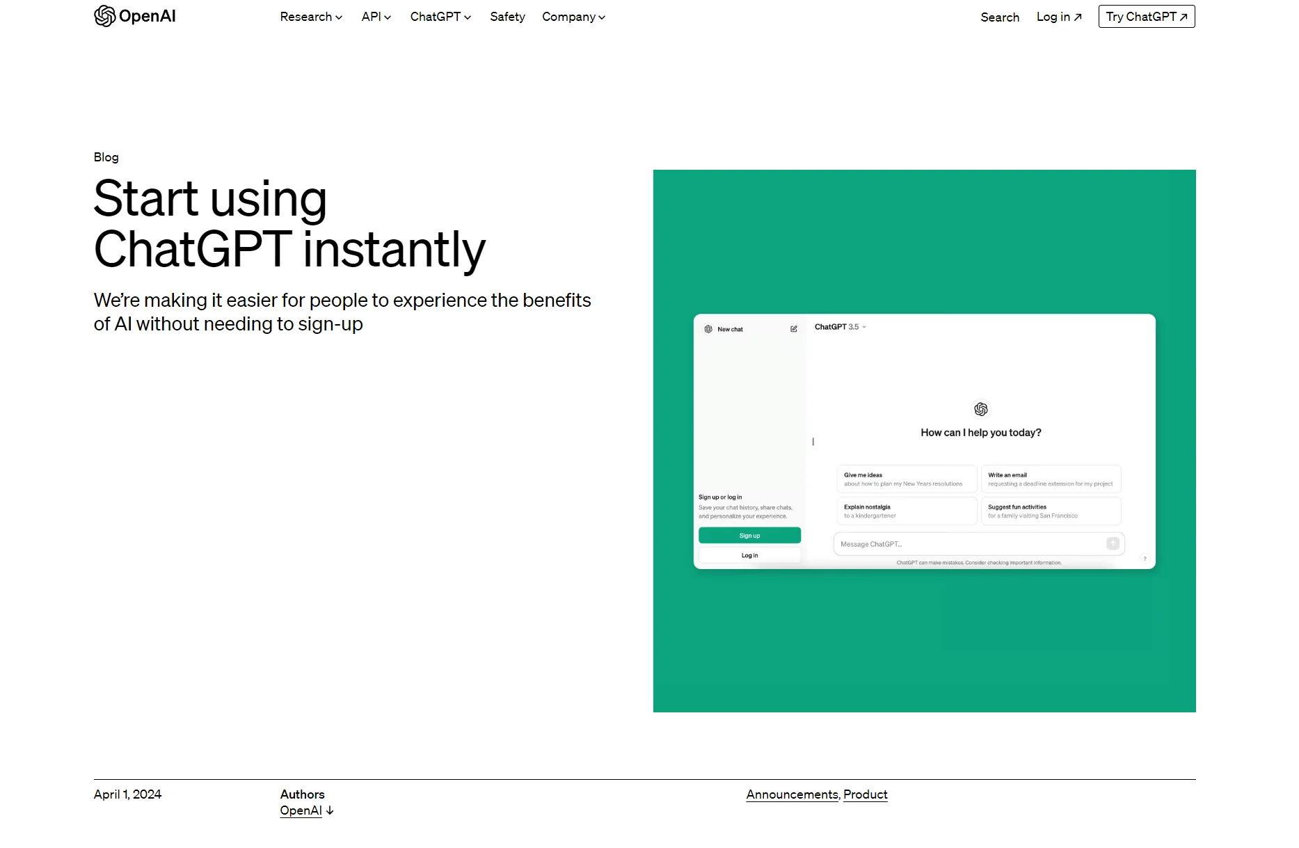ChatGPT has become available for use without registration
