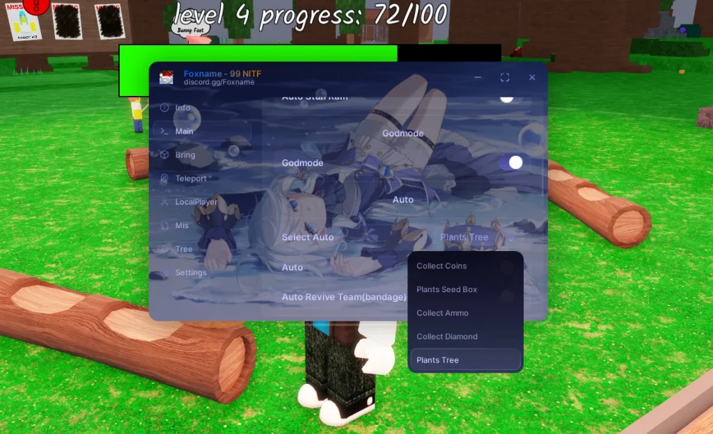 Мощный скрипт на 99 ночей в лесу без ключа - Foxname [Бессмертие, Авто фарм алмазов]