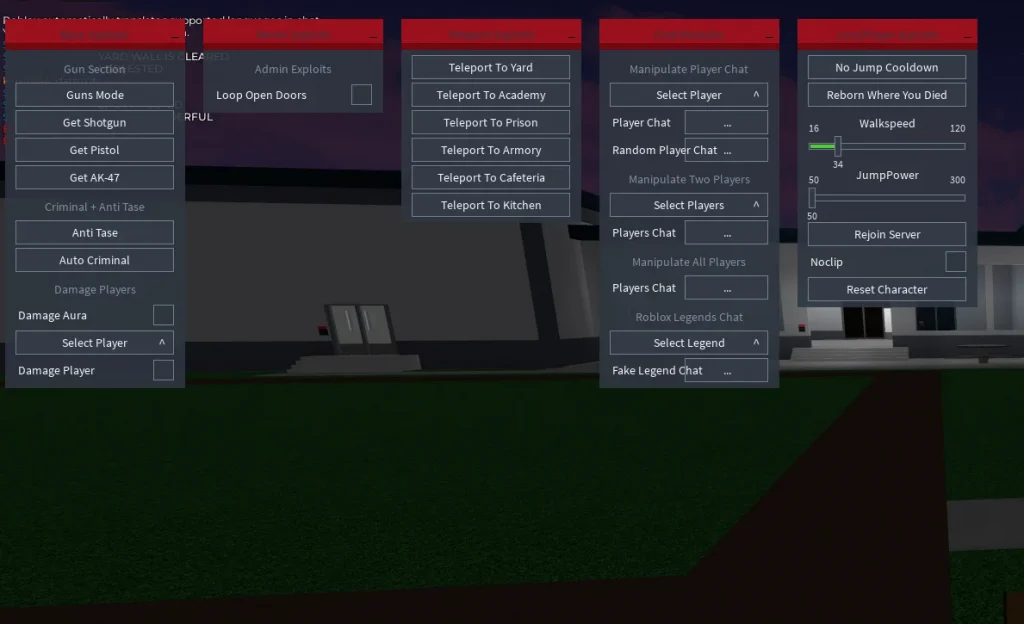 Скрипт на Prison Life в Roblox без ключа [ПОЛУЧЕНИЕ АК-47, ТЕЛЕПОРТ, НОУКЛИП]