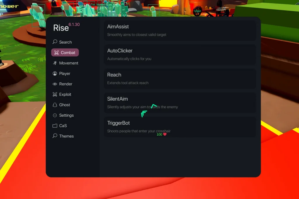 Скрипт на Бед Варс Роблокс без ключа - Rise 6.1.30 [ЧАМСЫ, САЙЛЕНТ АИМ, КИЛЛ АУРА]