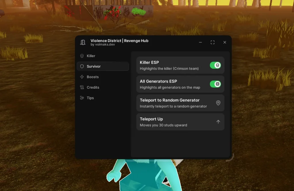 Чит на Район насилия в Роблокс для ПК (Xeno) - Revenge Hub [БУСТ СКОРОСТИ, ЕСП]