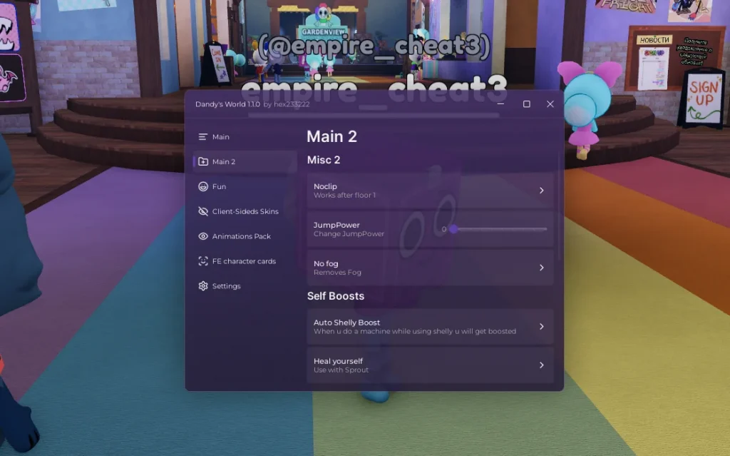Скрипт без ключа на Денди Ворлд в Роблокс - Hex Hub Keyless