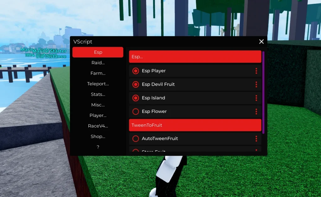 Скрипт на Blox Fruits без ключа - VScript [ФАРМ УРОВНЯ, ТЕЛЕПОРТ, СТАТА]