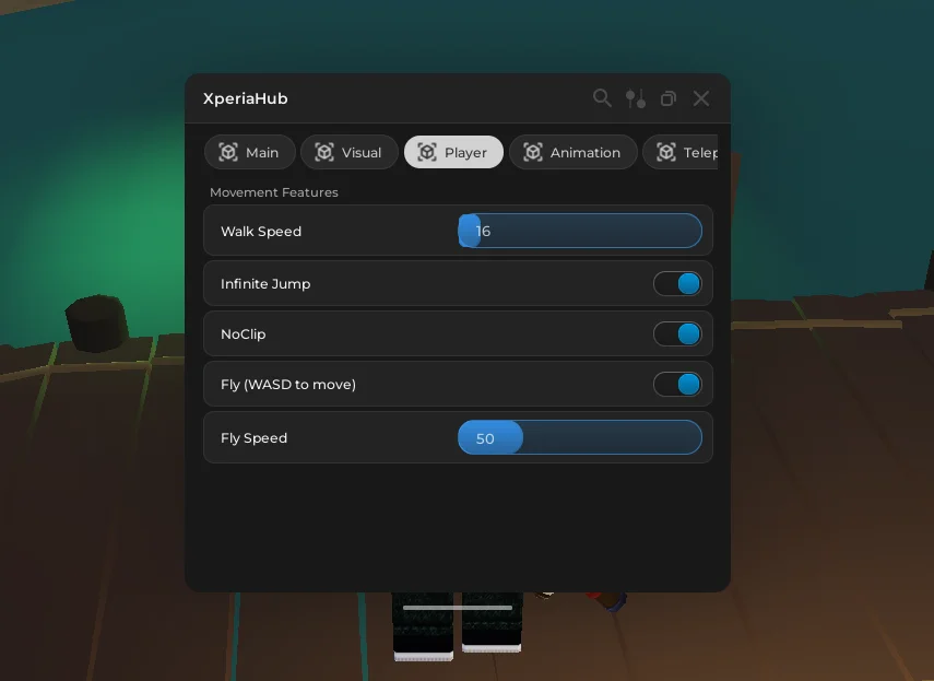 Новый скрипт без ключа на Лови Это от 25.10.2025 - XperiaHub [ВХ, Мувмент, Анимации, Телепорт]