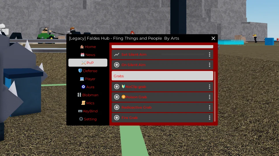 Скрипт на сбросить вещи и людей без ключа Роблокс