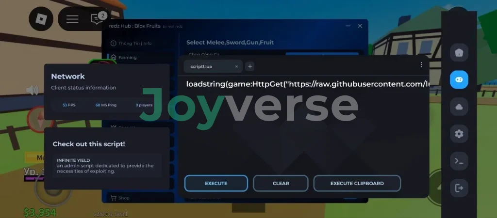 Инструкция по запуску скрипта Редз Хаб на Блокс Фрукт