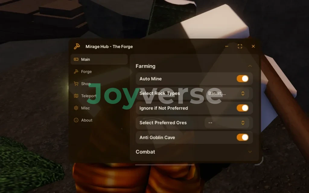 Скрипт на The Forge в Roblox без ключа - Mirage Hub [Авто фарм, Авто добыча, Авто Фордж]