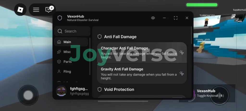 Скрипт на Выживание в стихийных бедствиях в Роблокс без ключа — VexonHub[Noclip,Fly,Esp,Anti Void]