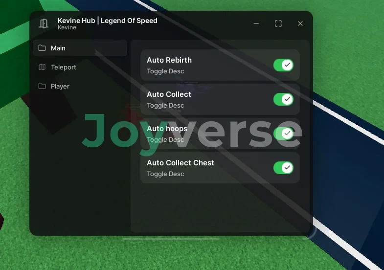Скрипт на Легенды Скорости в Роблокс - Kevine Hub [Auto Rebirth, Teleport, Auto Collect]