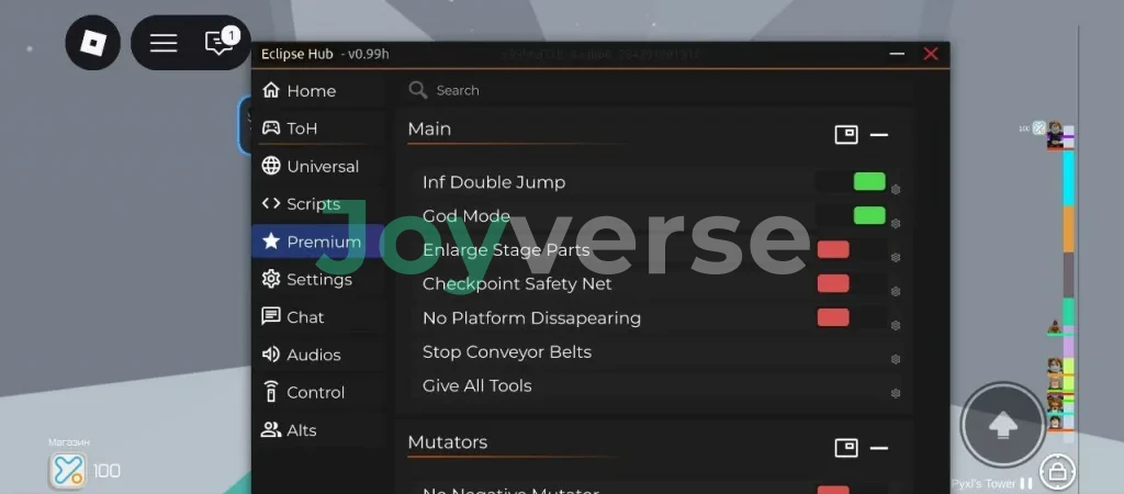 Скрипт на Башню ада в Роблокс без ключа - Eclipse Hub [Бессмертие, Выдача всех предметов, Бесконечный прыжок]