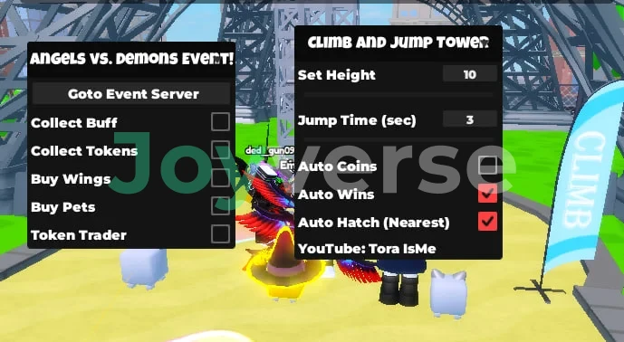 Скрипт на Climb and Jump Tower в Roblox [Auto Coins, Auto Wins, Auto Hatch]