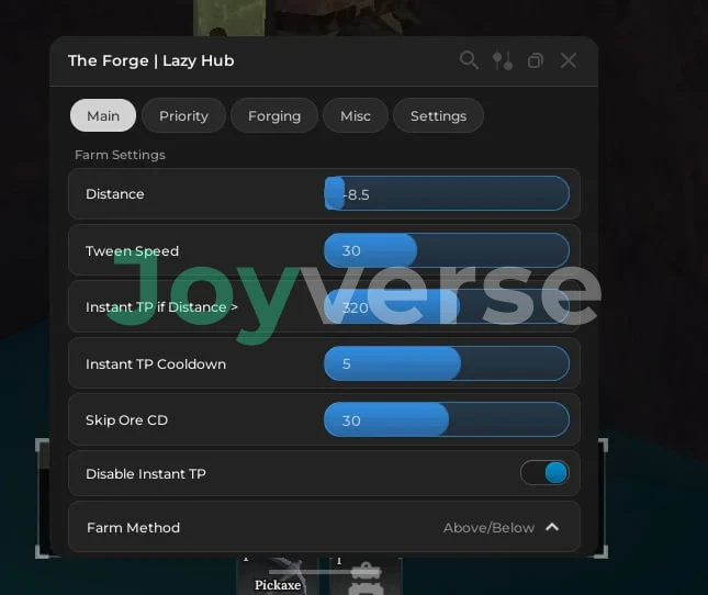 Скрипт на Ковка в Роблокс - Lazy Hub [Auto Farm, Teleport, Distance]