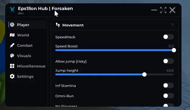 Скрипт на Форсейкен (Forsaken) в Роблокс: Аим, ВХ и бесконечная стамина