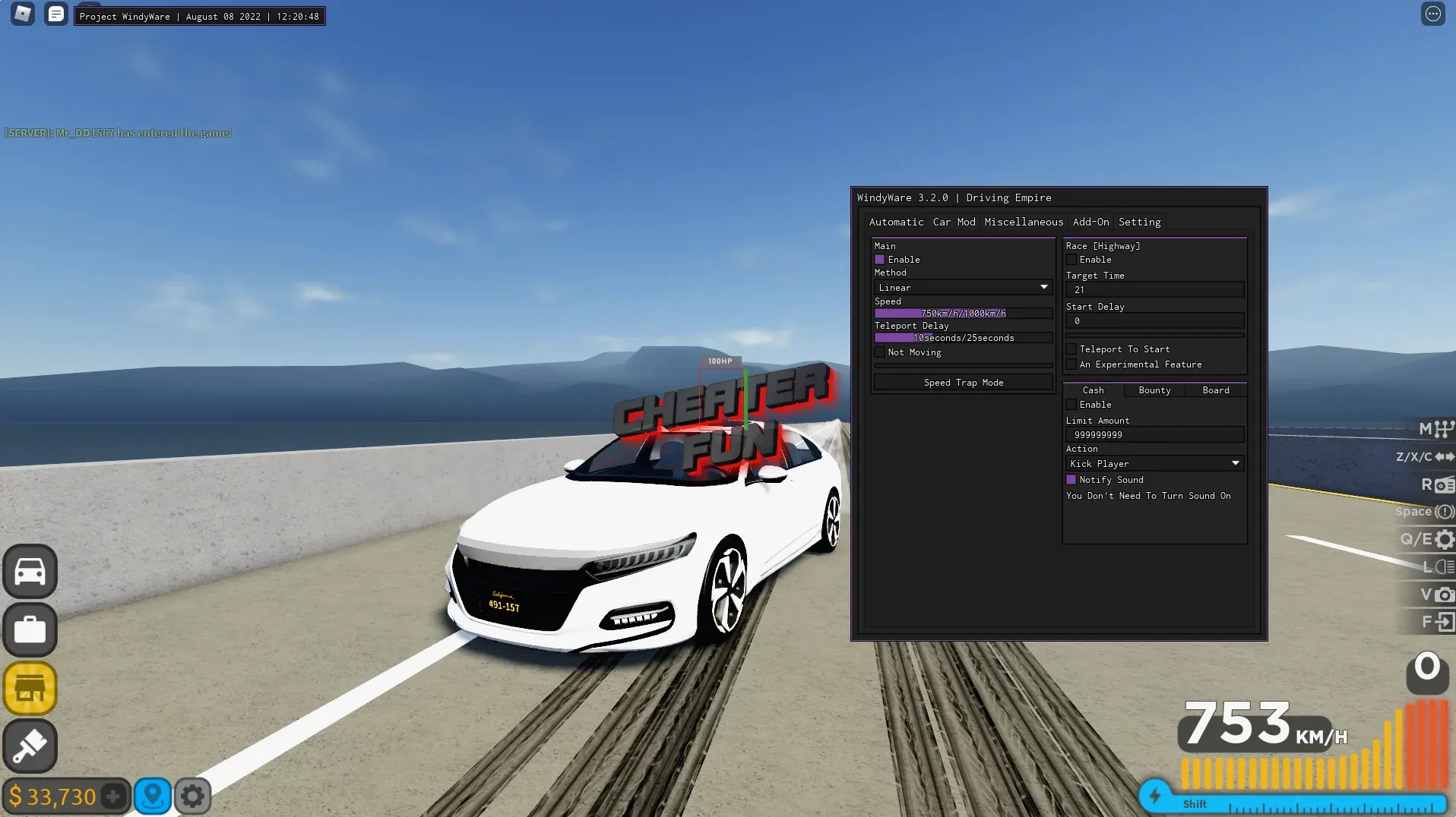 Скрипт на Роблокс Драйвинг Эмпайр (Driving Empire): Автофарм и Спидхак