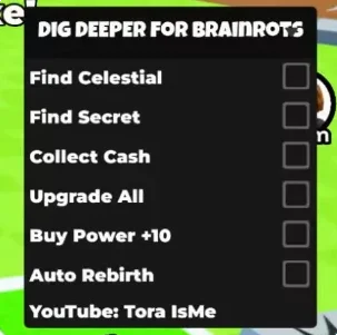 Скрипт на Копай ГЛУБЖЕ для Брейнротов (Dig DEEPER for Brainrots) Роблокс