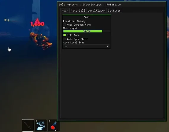 Скрипт на Solo Hunters (Соло Хантерс) в Роблокс (2026) — Килл Аура и Автофарм