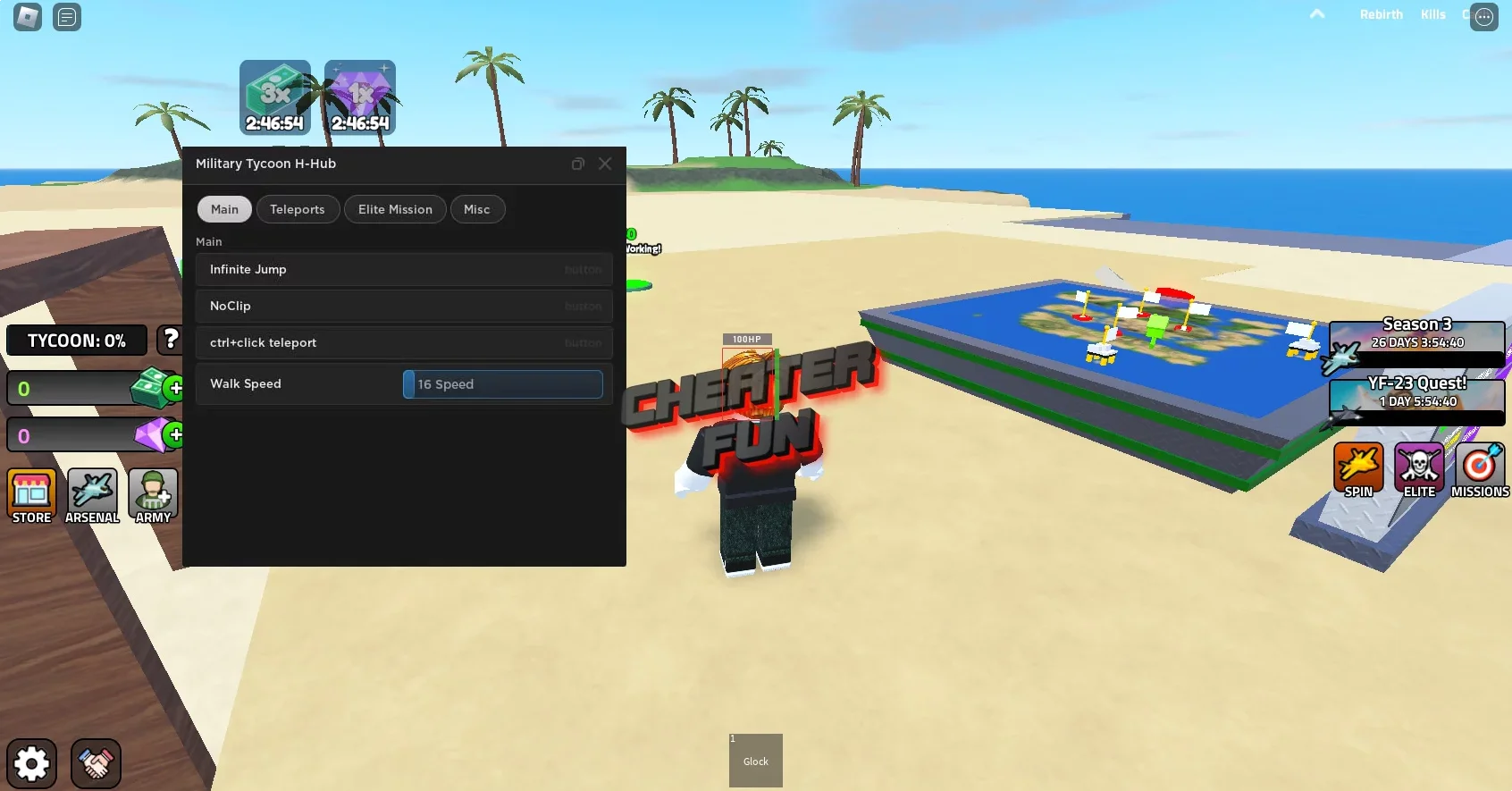 Скрипт на Милитари Тайкун (Military Tycoon) в Роблокс