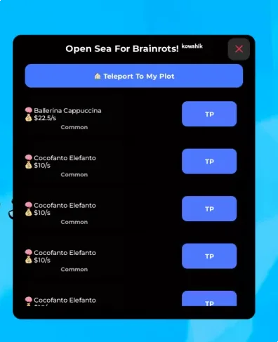 Скрипт на Open Sea For Brainrots (Открытое море для Брейнротов) 2026
