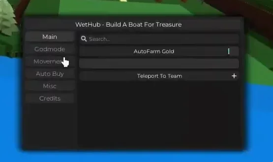 Скрипт на Роблокс: Построй корабль и найди сокровище GUI