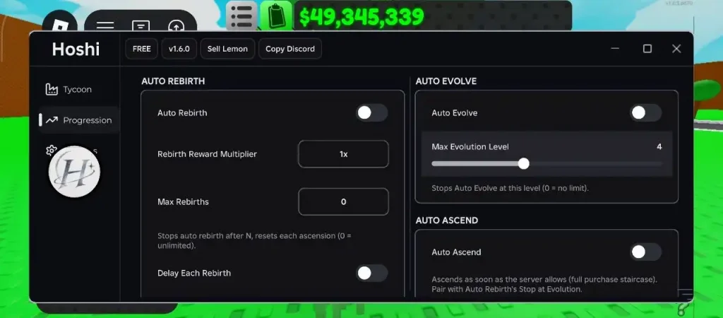 Скрипт на Продай лимоны в Роблокс без ключа - Hoshi [Авто фарм, Авто покупка, Авто улучшение]